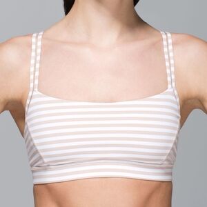 Lululemon Straight Up Sports Bra Narrow Bold Stripe White Naked Womens Size 10